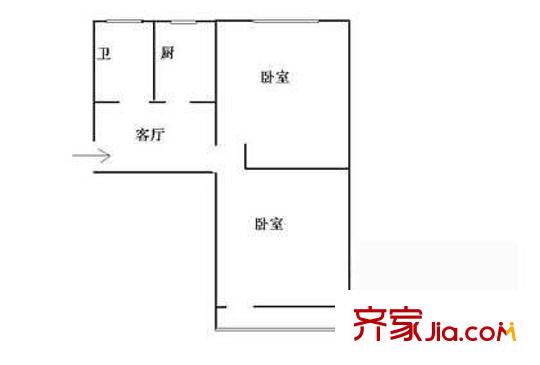 金庄小区户型图户型图 2室1厅1卫1厨