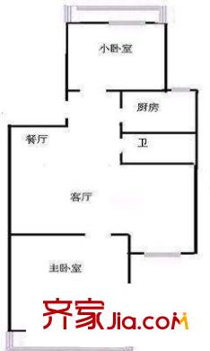 金庄小区户型图户型图 2室2厅1卫1厨