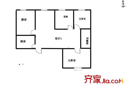 南方庄小区户型图3室户型图 3室1厅1卫1厨