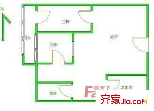 马家堡67号院户型图户型图 2室1厅1卫1厨