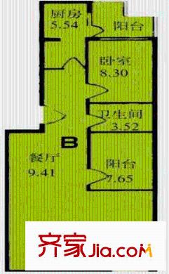 清缘里小区户型图户型图 1室2厅1卫1厨