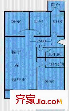 清缘里小区户型图户型图 3室2厅2卫1厨