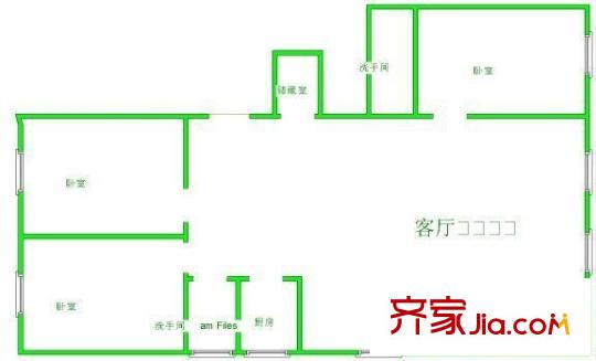 紅居斜街 3室 戶型圖