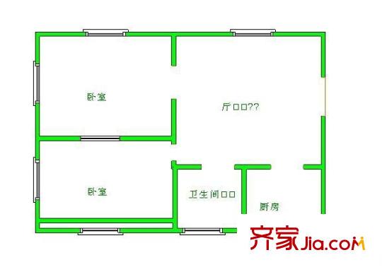 灵通观户型图户型图 2室1厅1卫1厨