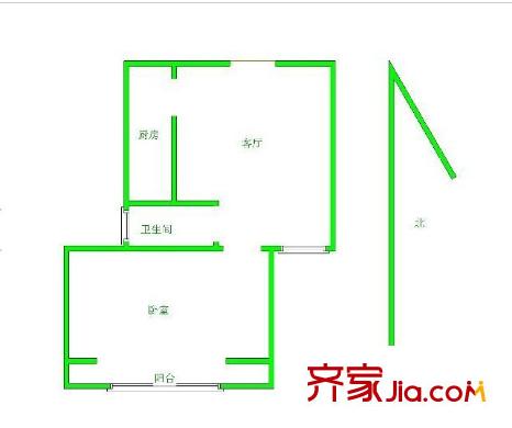 海潤花園戶型圖戶型圖 1室1廳1衛(wèi)1廚