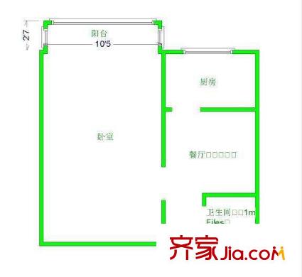 廣外南街戶型圖戶型圖 1室1廳1衛(wèi)1廚