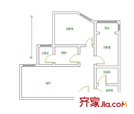 廣外南街戶型圖戶型圖 2室1廳1衛(wèi)1廚