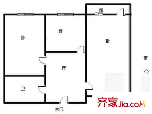 朝陽庵小區(qū)戶型圖戶型圖 2室1廳1衛(wèi)1廚