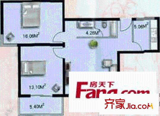 海清园户型图户型图 2室1厅1卫1厨