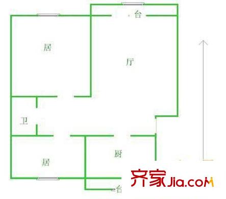 丰台南路108号院户型图户型图 2室1厅1卫1厨
