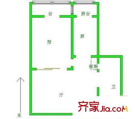 石园南区户型图1室 户型图 1室1厅1卫1厨