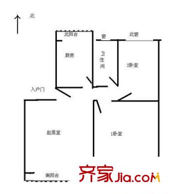 石园南区 2室 户型图