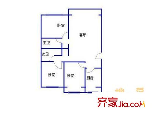 石园南区户型图3室 户型图 3室1厅2卫1厨