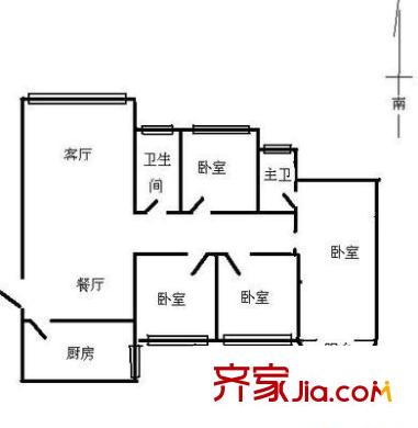 远大园六区 3室 户型图