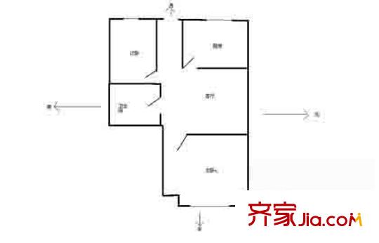 安外大街10号楼户型图户型图 2室1厅1卫1厨