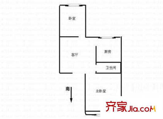 造甲南里户型图户型图 2室1厅1卫1厨