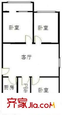 花园路14号院户型图花园路14号楼 3室 户型图 3室1厅1卫1厨
