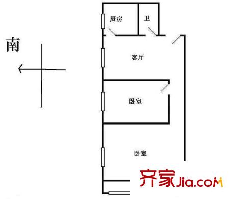 花园路14号院户型图花园路14号楼 2室 户型图 2室1厅1卫1厨