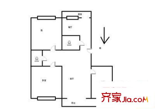 永泰庄北路40号院 3室 户型图