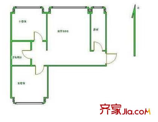 名苑雅居户型图户型图 2室1厅1卫1厨