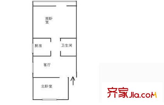 金庄小区户型图户型图 2室1厅1卫1厨