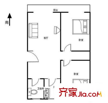 马甸南路2号院 3室 户型图