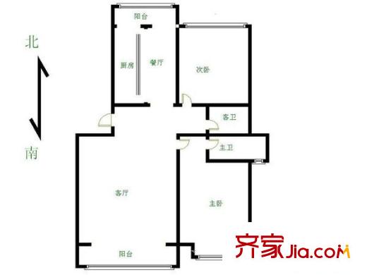 观林园 2室 户型图