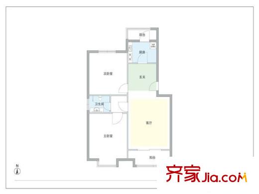 观林园 2室 户型图