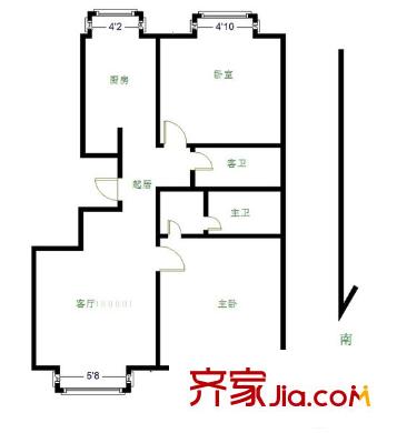 观林园 2室 户型图