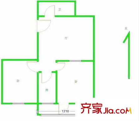 马家堡67号院户型图户型图 2室1厅1卫1厨