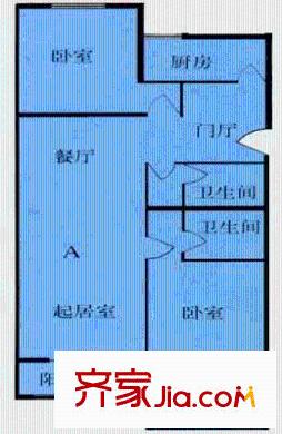 清缘里小区户型图户型图 2室2厅2卫1厨