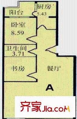 清缘里小区户型图户型图 1室2厅1卫1厨