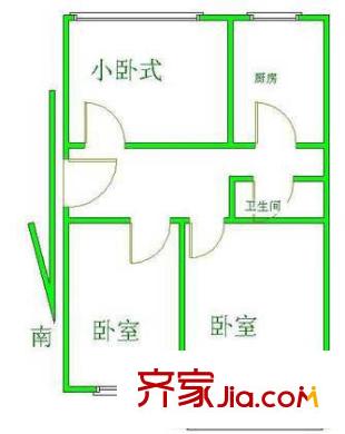 劲松二区户型图户型图 3室1卫1厨