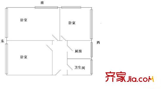 朝陽庵小區(qū)戶型圖戶型圖 3室1廳1衛(wèi)1廚