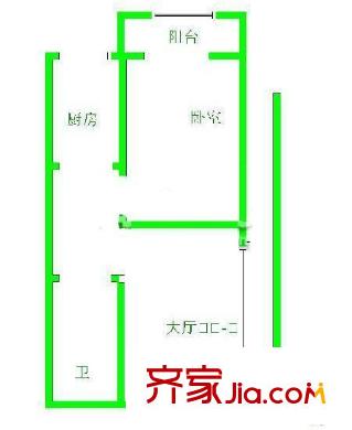 海清园户型图户型图 1室1厅1卫1厨