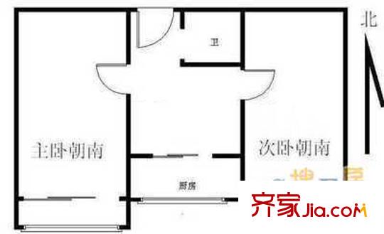 马家堡33号院户型图户型图 2室1厅1卫1厨