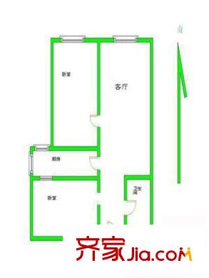 毛纺厂西小区户型图户型图 2室1厅1卫1厨