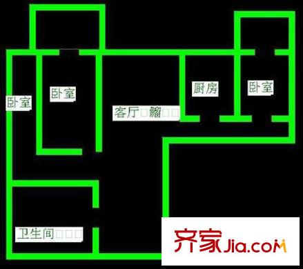 化工大学家属楼户型图户型图 3室1厅1卫1厨