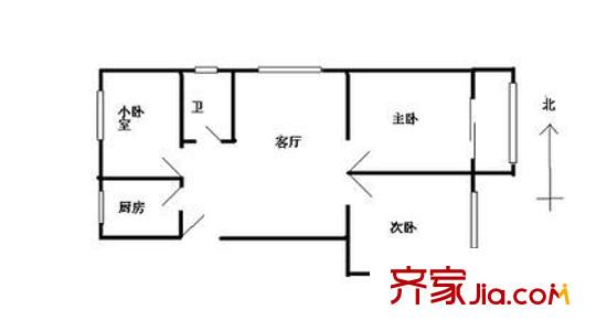 化工大学家属楼户型图户型图 3室1厅1卫1厨