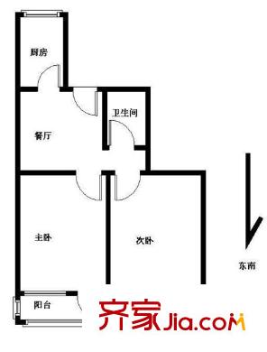 花园路14号院户型图花园路14号楼 2室 户型图 2室1厅1卫1厨