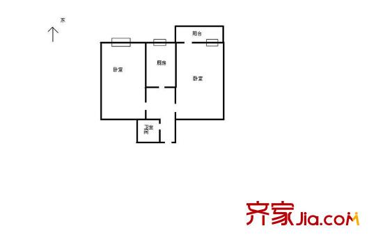 王庄路15号院户型图户型图 2室1厅1卫1厨
