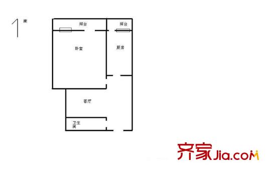 王庄路15号院户型图户型图 1室1厅1卫1厨