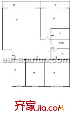 名苑雅居户型图户型图 3室1厅2卫1厨