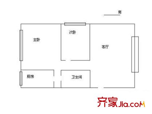 名苑雅居户型图户型图 2室1厅1卫1厨