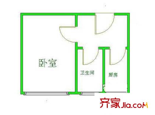 劲松二区户型图户型图 1室1卫1厨