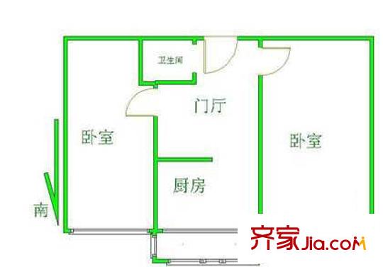 劲松二区户型图户型图 2室1厅1卫1厨