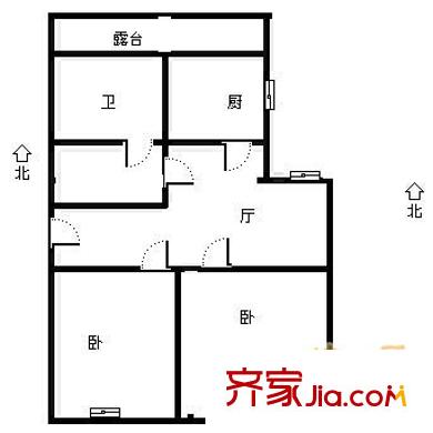 梅源里小区 2室 户型图