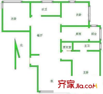 世纪龙都国际公寓 4室 户型图