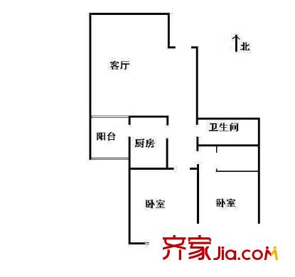 世纪龙都国际公寓户型图户型图 2室1厅1卫1厨