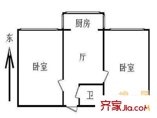 牛王庙小区 2室 户型图